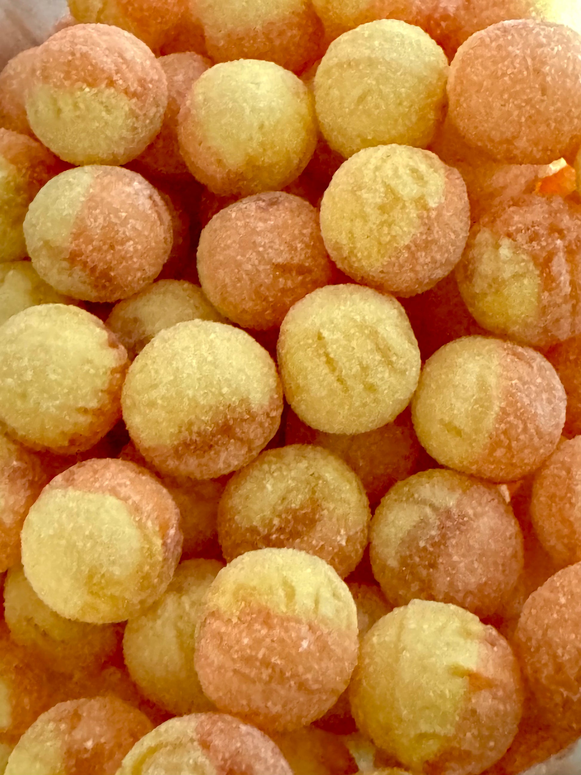 Banana & mango flavoured boiled sweets in a jar 