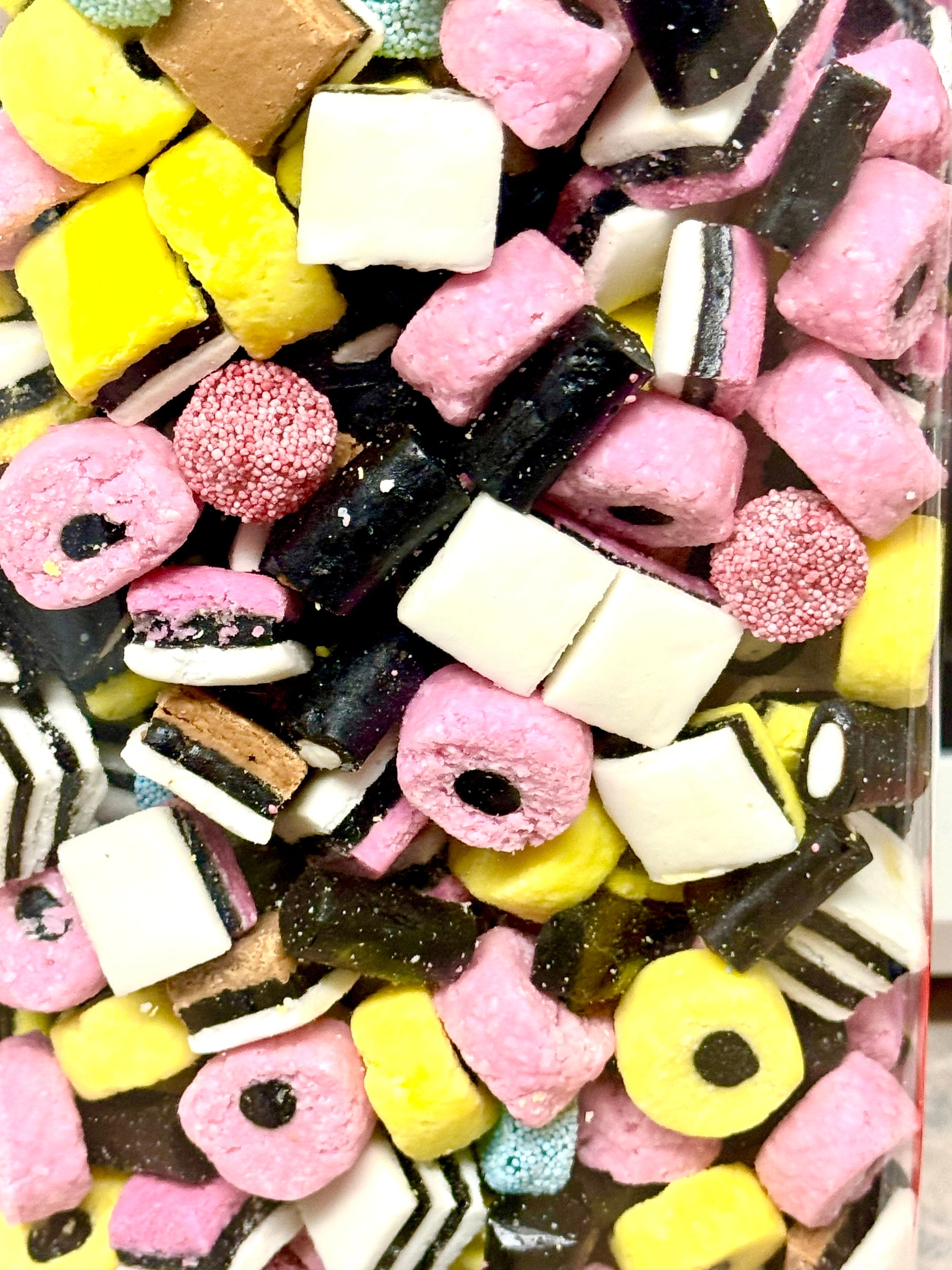 Liquorice Allsorts in a sweet jar 